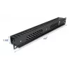 Panel prowadzenia kabli DELOCK 19 cali 1U z 2 otworami, metal/tworzywo, czarny