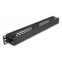 Panel prowadzenia kabli DELOCK 19 cali 1U z 2 otworami, metal/tworzywo, czarny