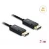 Kabel koncentryczny DELOCK DisplayPort 16K 60 Hz 80 Gb/s, DisplayPort do DisplayPort, 2 m, czarny, oplot w oplocie