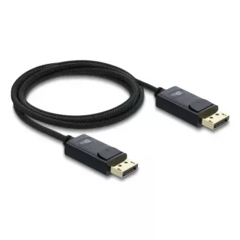 Kabel koncentryczny DELOCK DisplayPort 16K 60 Hz 80 Gb/s, DisplayPort do DisplayPort, 2 m, czarny, oplot w oplocie