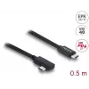 DELOCK koncentryczny kabel USB4 Gen 3x2 kątowy lewo/prawo USB-C do USB-C 40 Gbps USB PD 3.1 240 W 0.5 m