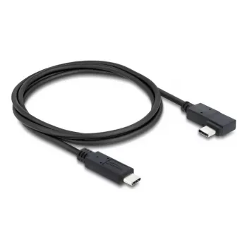 DELOCK koncentryczny kabel USB4 Gen 3x2 kątowy lewo/prawo USB-C do USB-C 40 Gbps USB PD 3.1 240 W 0.5 m
