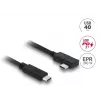 Kabel koncentryczny DELOCK USB4 Gen 3x2 USB-C do USB-C 40 Gb/s PD 3.1 240 W kątowy lewy/prawy 1 m