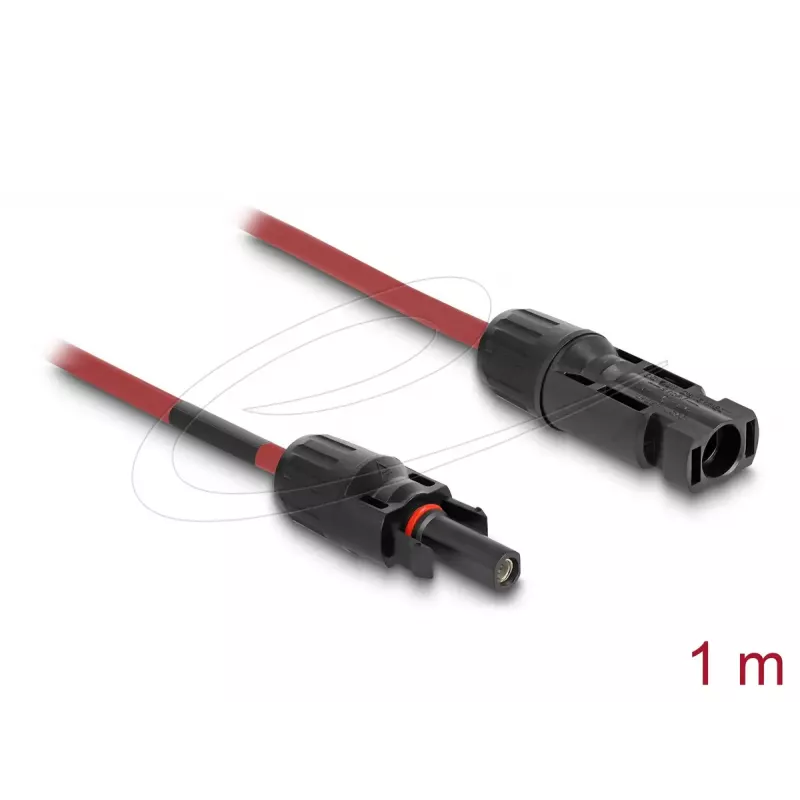 Kabel DELOCK 90973 DL4 kabel solarny 6 mm² 1 m czerwony/czarny męski na żeński 1000 V DC