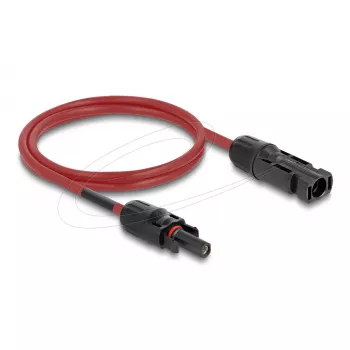 Kabel DELOCK 90973 DL4 kabel solarny 6 mm² 1 m czerwony/czarny męski na żeński 1000 V DC