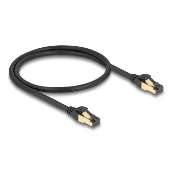 Kabel sieciowy DeLOCK RJ45 Cat.6A męski do męskiego S/FTP 0,5 m Czarny