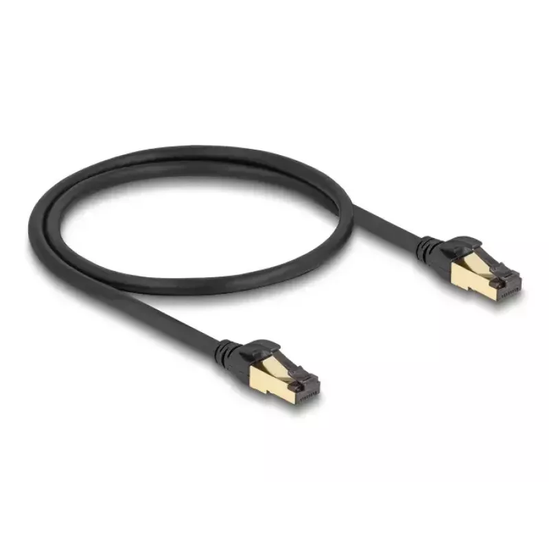 Kabel sieciowy DeLOCK RJ45 Cat.6A męski do męskiego S/FTP 0,5 m Czarny