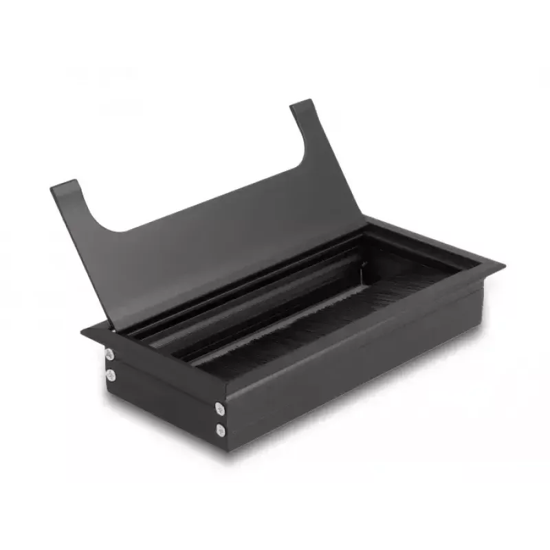 Przepust kablowy DELOCK 66856 do biurka, czarny, 80×160×28 mm, 1 szt.