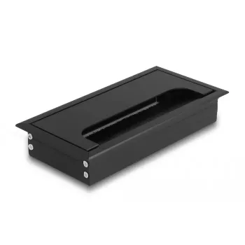Przepust kablowy DELOCK 66856 do biurka, czarny, 80×160×28 mm, 1 szt.