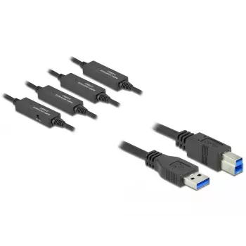 Kabel USB DeLOCK 85382 USB 3.2 Gen 1 20 m USB A USB B Czarny