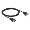 Delock kabel null modem RS-232, D-Sub 9 wtyk do gniazda, smukła obudowa złącza, 2 m, czarny