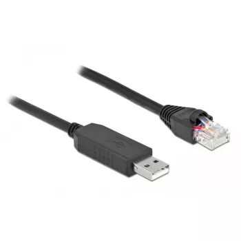Kabel połączenia szeregowego DeLOCK 64160 USB Type-A do RJ45 1m Czarny