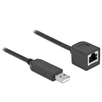 Kabel połączeniowy szeregowy DeLOCK 64162 USB 2.0 Typ-A do RS-232 RJ45 25 cm czarny