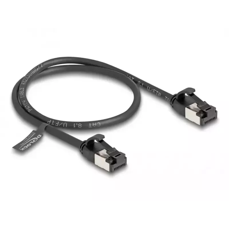 Kabel sieciowy DeLOCK RJ45 wtyk do wtyka kat.8.1 elastyczny 0,5 m czarny
