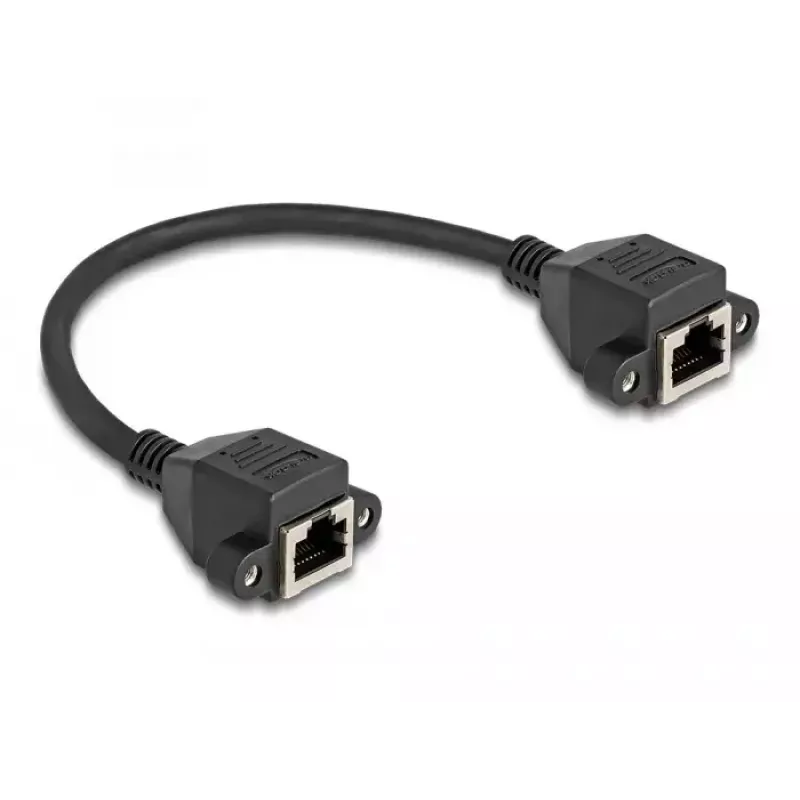 DeLOCK Kabel przedłużający RJ50 żeński na żeński S/FTP 0,25 m czarny