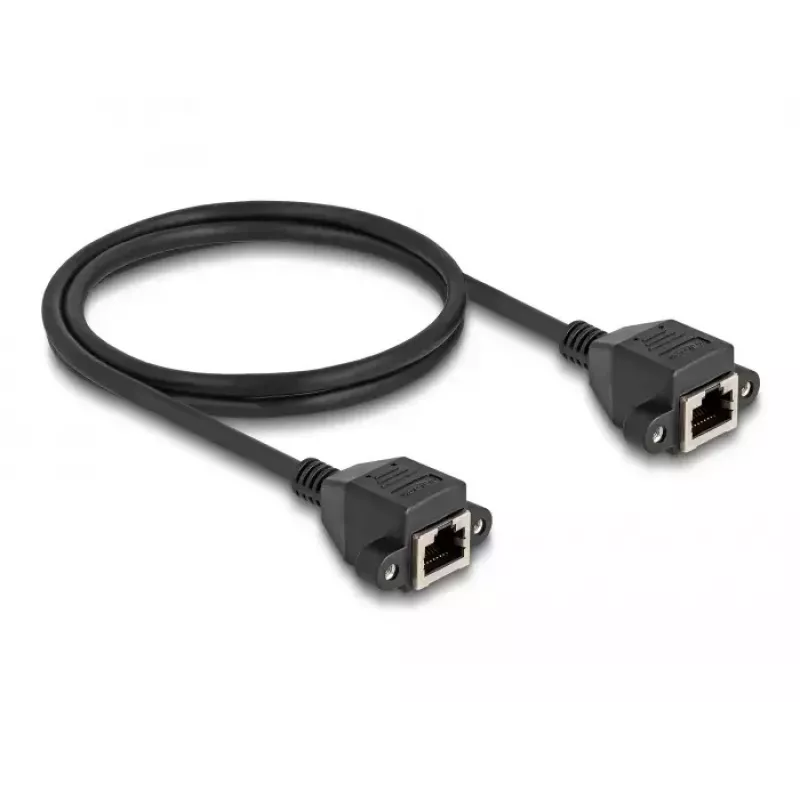 Przedłużacz DeLOCK RJ50, żeński na żeński, S/FTP, 1 m, czarny