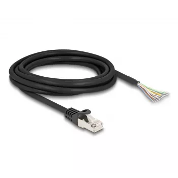 Kabel DeLOCK RJ50 męski do otwartych końców przewodów S/FTP 3 m czarny
