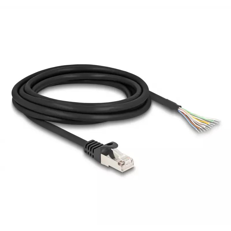 Kabel DeLOCK RJ50 męski do otwartych końców przewodów S/FTP 3 m czarny
