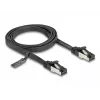 Kabel sieciowy DeLOCK RJ45 płaski patchcord wtyk na wtyk Kat.8.1 1 m czarny