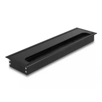 Przepust kablowy DELOCK 66858 do biurka, czarny, 80×300×28 mm