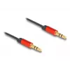 Kabel audio DeLOCK 85369 0,9 m 3,5 mm męski na męski czarno-czerwony pozłacany