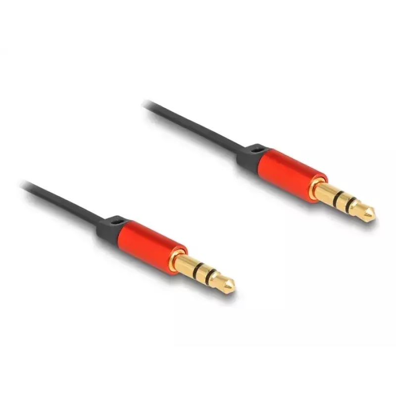 Kabel audio DeLOCK 85369 0,9 m 3,5 mm męski na męski czarno-czerwony pozłacany