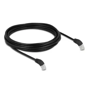 DeLOCK kabel sieciowy RJ45 kat.6A S/FTP 45° w dół kątowo 5 m czarny