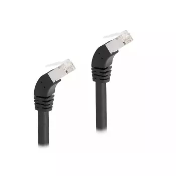 DeLOCK kabel sieciowy RJ45 kat.6A S/FTP 45° w dół kątowo 5 m czarny