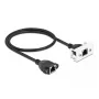 DeLOCK Przedłużacz sieciowy Kat.6A 50 cm S/FTP RJ45 czarny