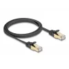 Kabel sieciowy DeLOCK RJ45 płaski 1m Cat6A czarny