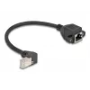 Przewód przedłużający sieciowy DeLOCK S/FTP RJ45 90° kątowy na RJ45 Kat.6A 0,25 m czarny