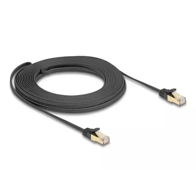 Kabel sieciowy DeLOCK RJ45 płaski 10 m Cat6A czarny