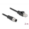 Kabel sieciowy DeLOCK M12 złącze D-kodowane 4-stykowe męskie na RJ45 męskie Cat5e 2 m czarny