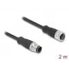 Kabel sieciowy DeLOCK M12 Kabel D-kodowany 4-pinowy męski na żeński Cat5e 2 m Czarny