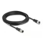 Kabel sieciowy DeLOCK M12 D-kodowany 4-pinowy wtyk do gniazda Cat5e 5 m czarny