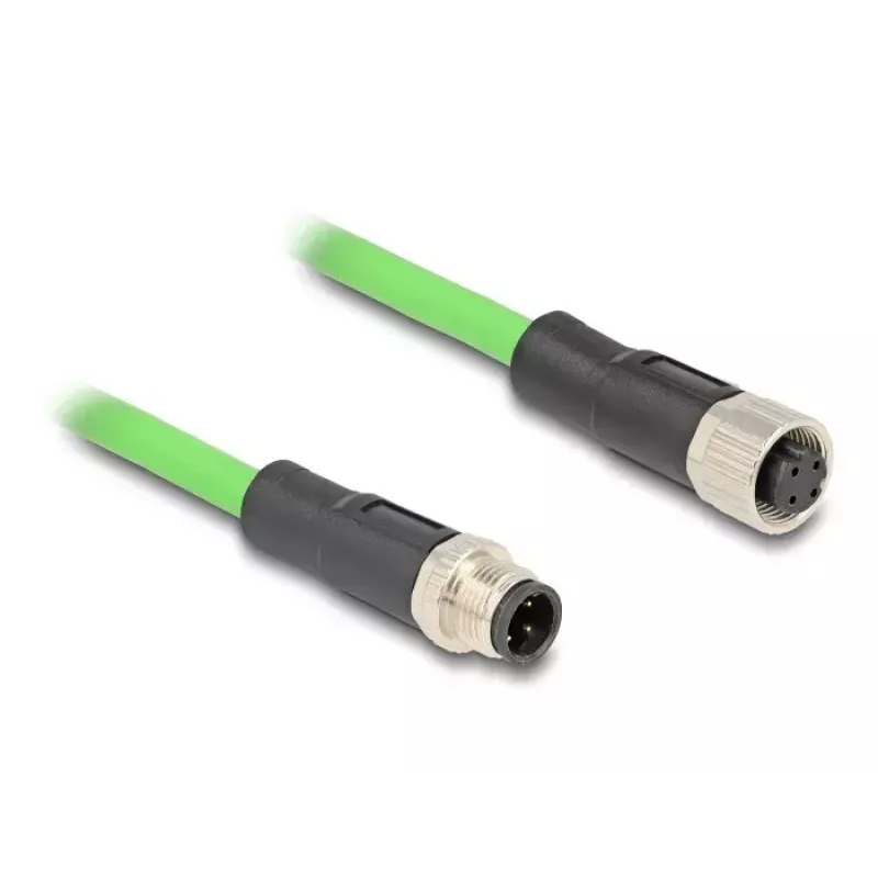 Kabel sieciowy DeLOCK M12 D-kodowany 4-stykowy wtyk na gniazdo PUR (TPU) 5 m