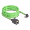 Kabel sieciowy DeLOCK RJ45 Cat.6A Wtyk kątowy do góry na gniazdo 5m zielony