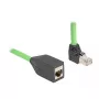 Kabel sieciowy DeLOCK RJ45 Cat.6A Wtyk kątowy do góry na gniazdo 5m zielony