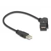 DeLOCK USB 2.0 Type-A panel mount female 45° kątowy to Type-A male 30 cm kabel Czarny