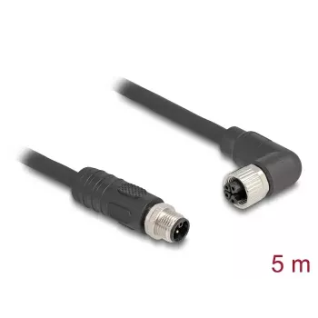 Kabel czujnikowy/aktuatora DeLOCK 80527 5 m RST M12 Czarny