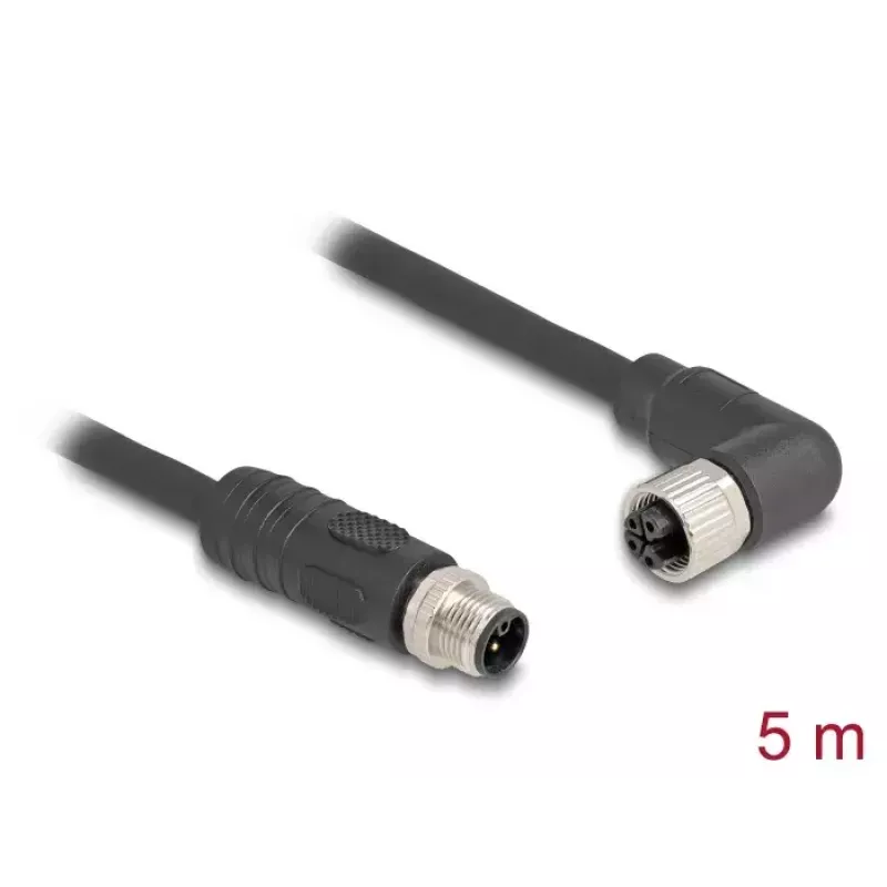 Kabel czujnikowy/aktuatora DeLOCK 80527 5 m RST M12 Czarny