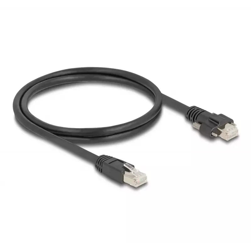 Kabel DeLOCK wtyk RJ45 na wtyk RJ45 1m Cat.6A S/FTP czarny
