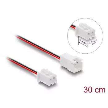 Przedłużacz kablowy DELOCK 90762 do układu chłodzenia komputera, oplot PVC, Ø 1,3 mm, czarny/czerwony/biały