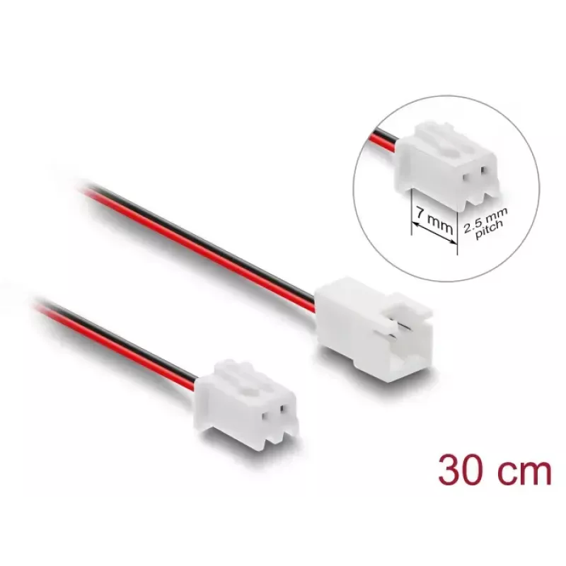 Przedłużacz kablowy DELOCK 90762 do układu chłodzenia komputera, oplot PVC, Ø 1,3 mm, czarny/czerwony/biały