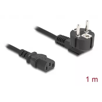 Przewód zasilający DELOCK CEE 7/7 90° kątowy do IEC C13, 1 m, 3×0,75 mm², H05VV-F, 250 V