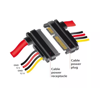 Kabel SATA DeLOCK 83804 1 m SATA 22-stykowy Czarny Czerwony Żółty