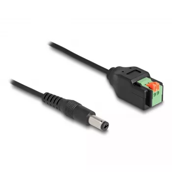 DeLOCK DC kabel 2.1 x 5.5 mm męski do 2-pinowej kostki zaciskowej Adapter 15 cm