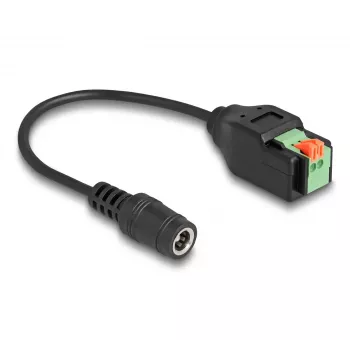 DeLOCK DC 2,1 x 5,5 mm jack do 2-pinowego bloku zaciskowego Adapter 15 cm