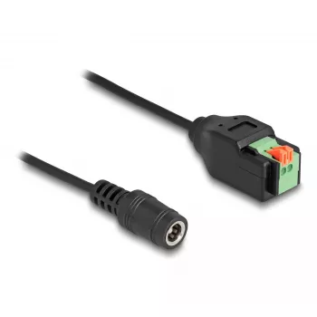 DeLOCK DC 2,1 x 5,5 mm jack do 2-pinowego bloku zaciskowego Adapter 15 cm