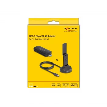 DeLOCK 12771 Karta sieciowa WLAN 1201 Mbit/s USB Wi‑Fi 6